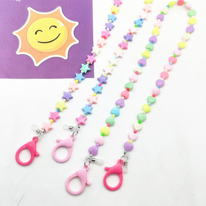 Colorful Heart-Shaped Beaded Eyewear Chain Bowlift