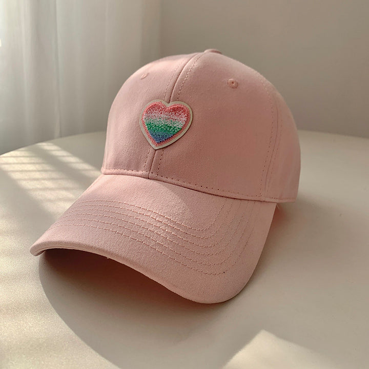 Women's Casual Heart Embroidered Baseball Cap Bowlift