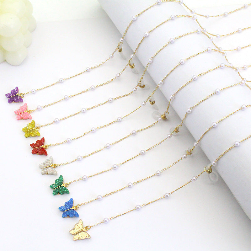 Butterfly-Embellished Eyewear Chain Bowlift