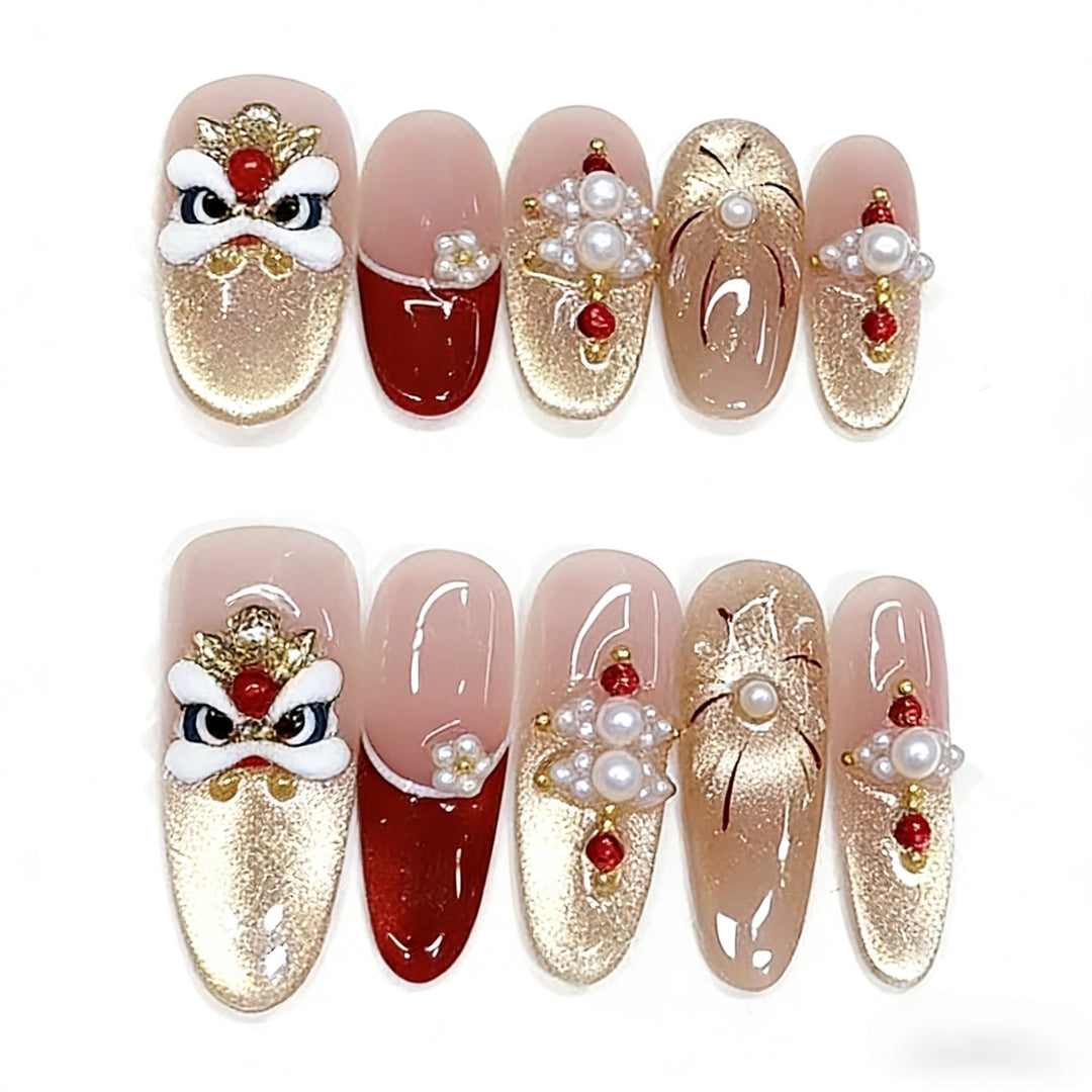 Decorative Themed Press-On Nail Set Bowlift