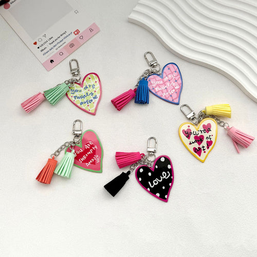 Quirky Heart Charm Keychain Bowlift