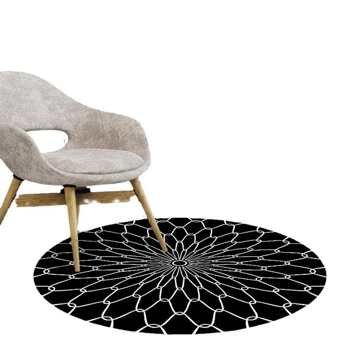Floral Patterned Round Area Rug Bowlift