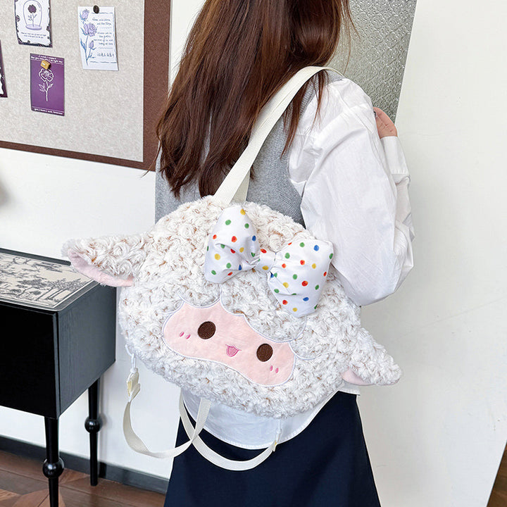 Plush Backpack with Cute Lamb Design Bowlift