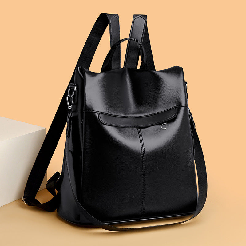 Versatile Structured Leather Backpack Bowlift