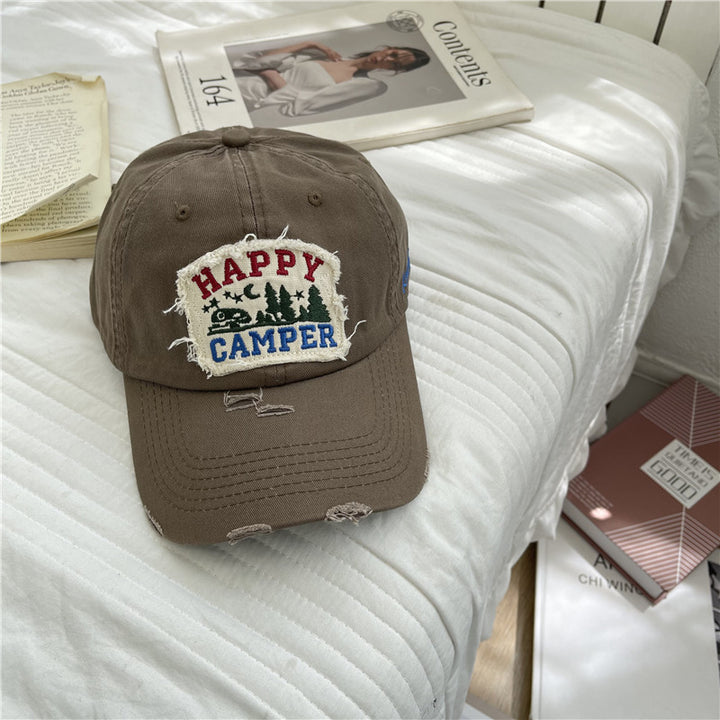 Men's Distressed Vintage-Inspired Baseball Cap Bowlift