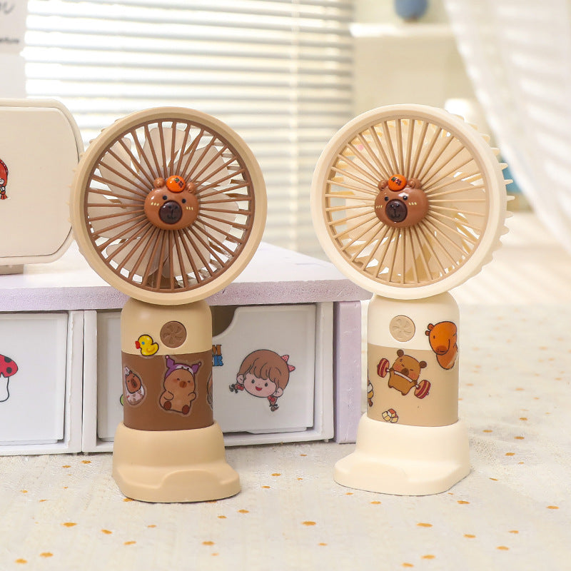 Women's Portable USB Desk Fan with Cute Animal Design Bowlift
