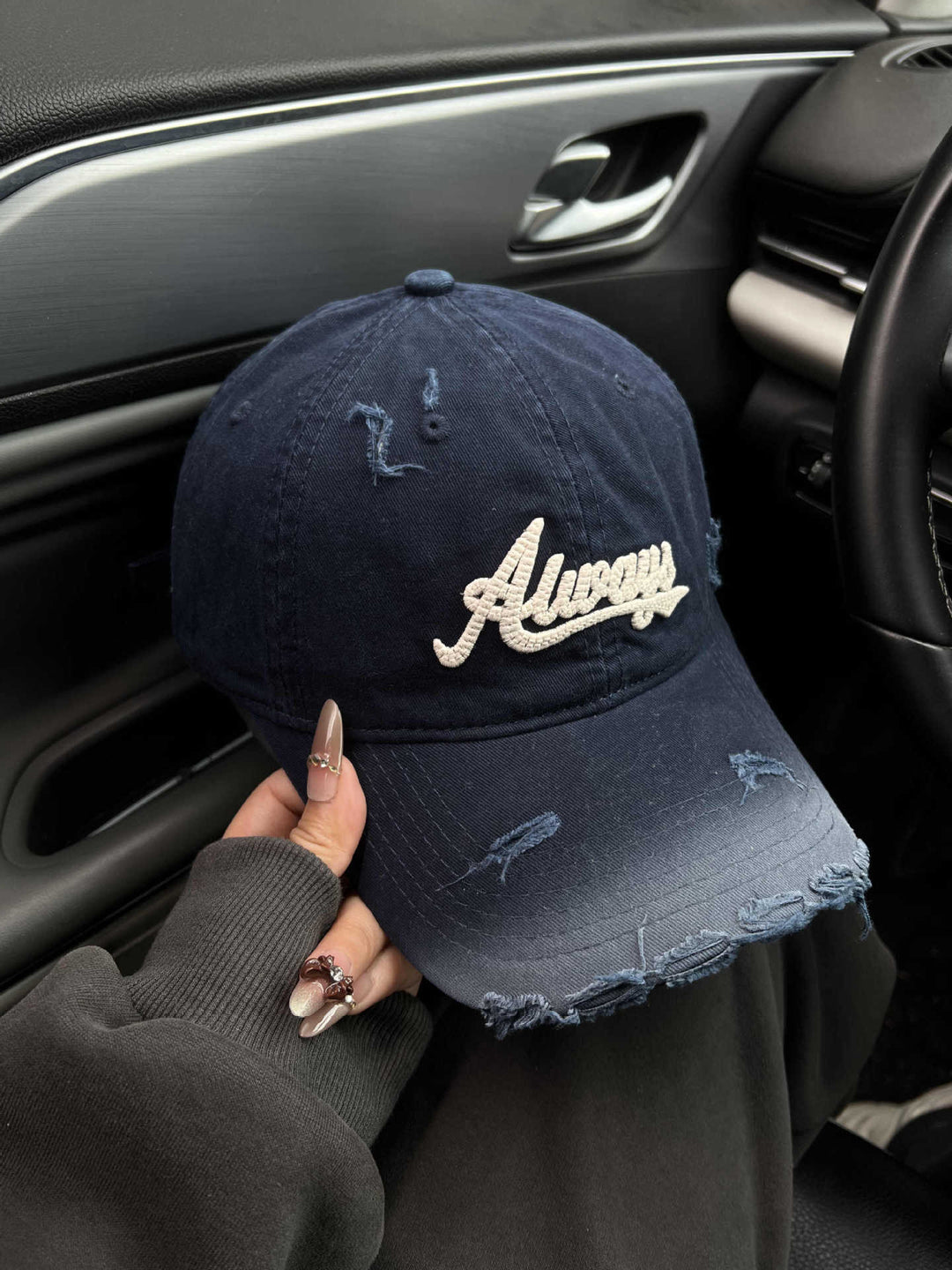 Women's Distressed Graphic Baseball Cap Bowlift