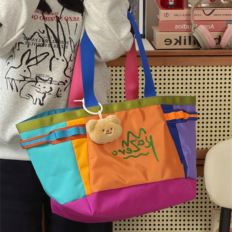 Colorful Canvas Beach Tote Bag Bowlift