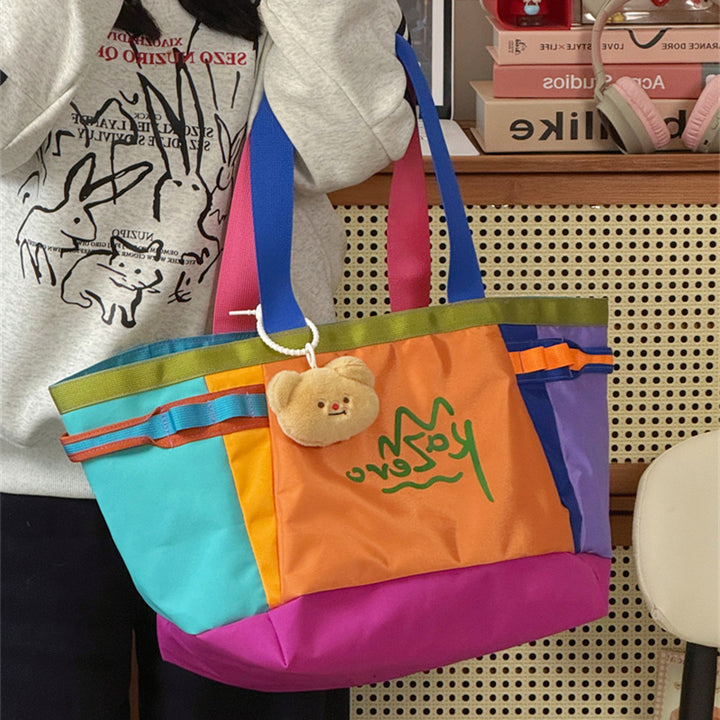 Colorful Canvas Beach Tote Bag Bowlift