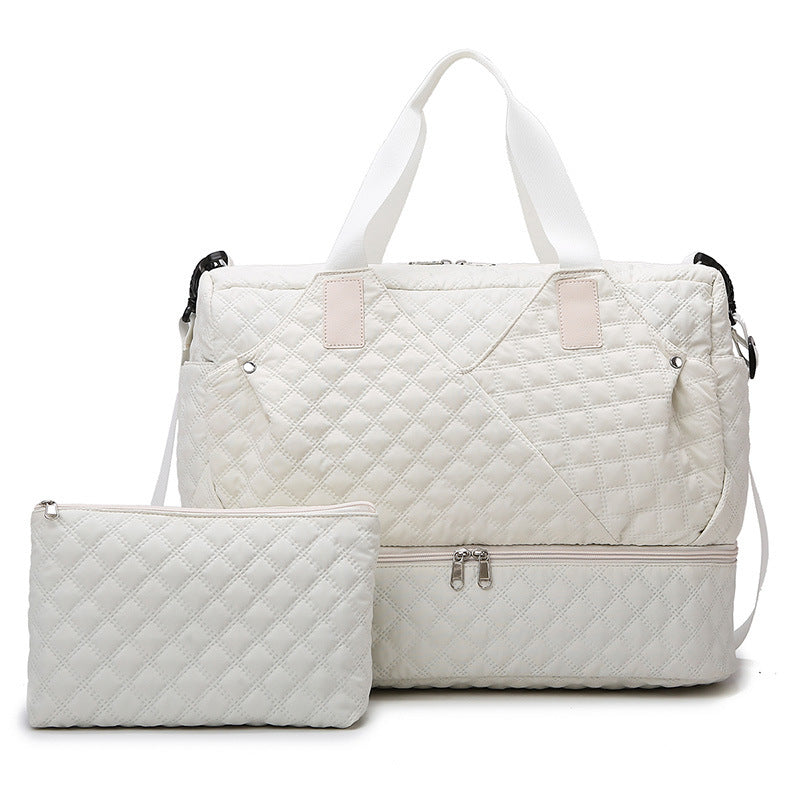 Quilted Multitasking Travel Duffle Bag Bowlift