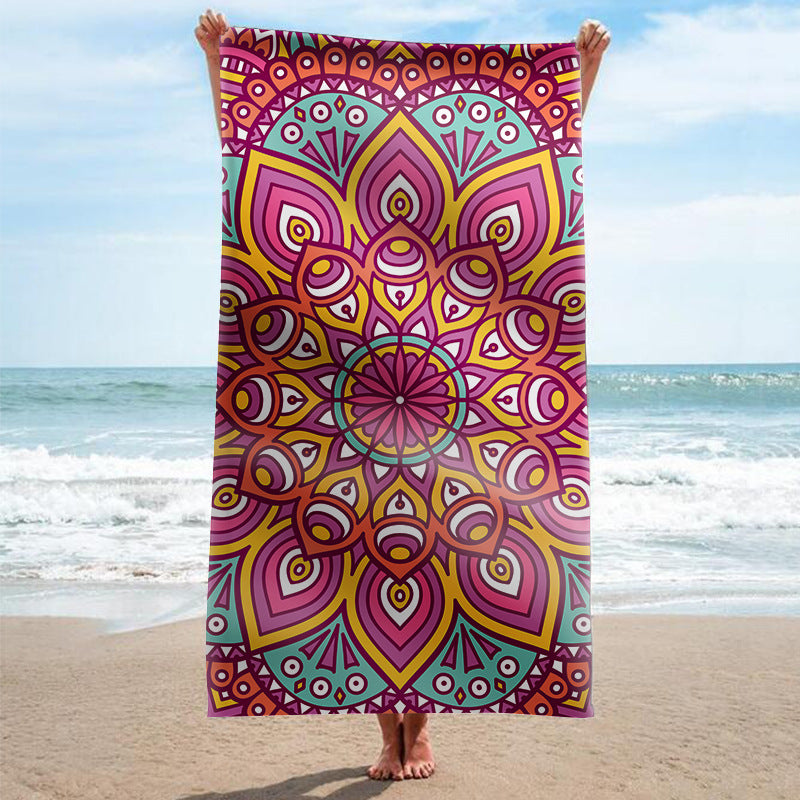 Beach towel with artistic mandala design Bowlift