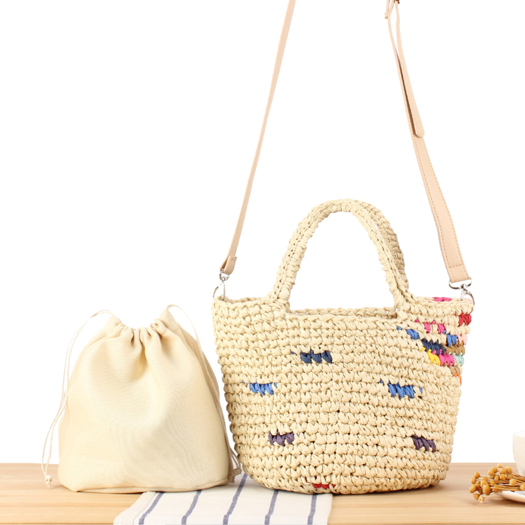 Handmade basket bag with colorful accents Bowlift