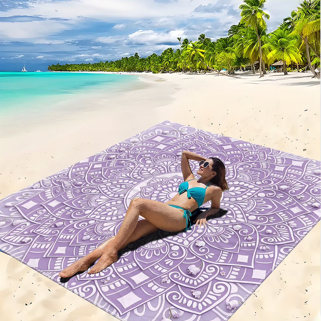 Mandala Design Beach Mat Bowlift