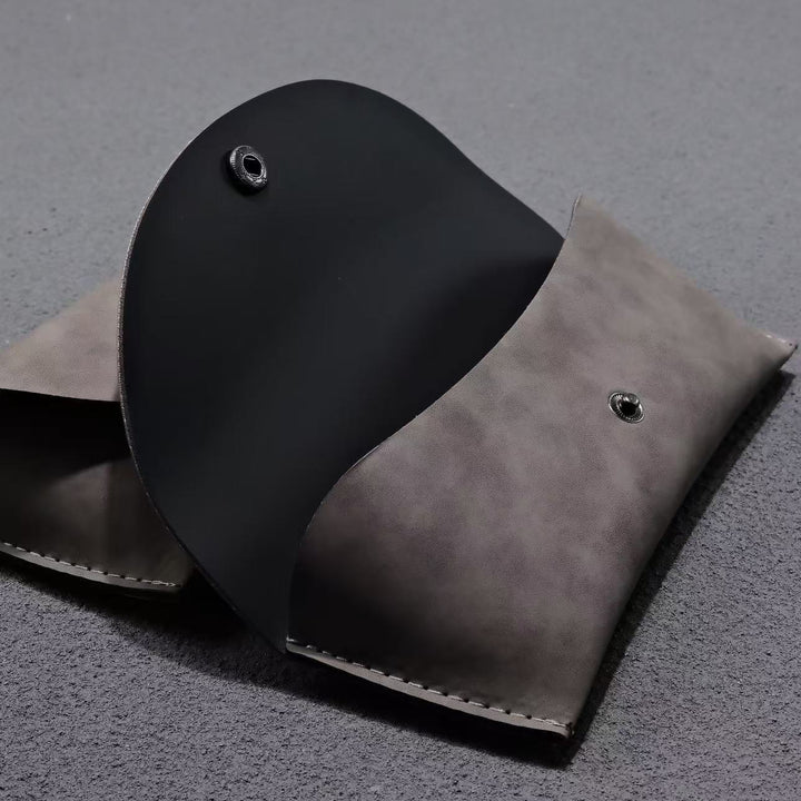 Leather Snap Closure Eyewear Pouch Case Bowlift