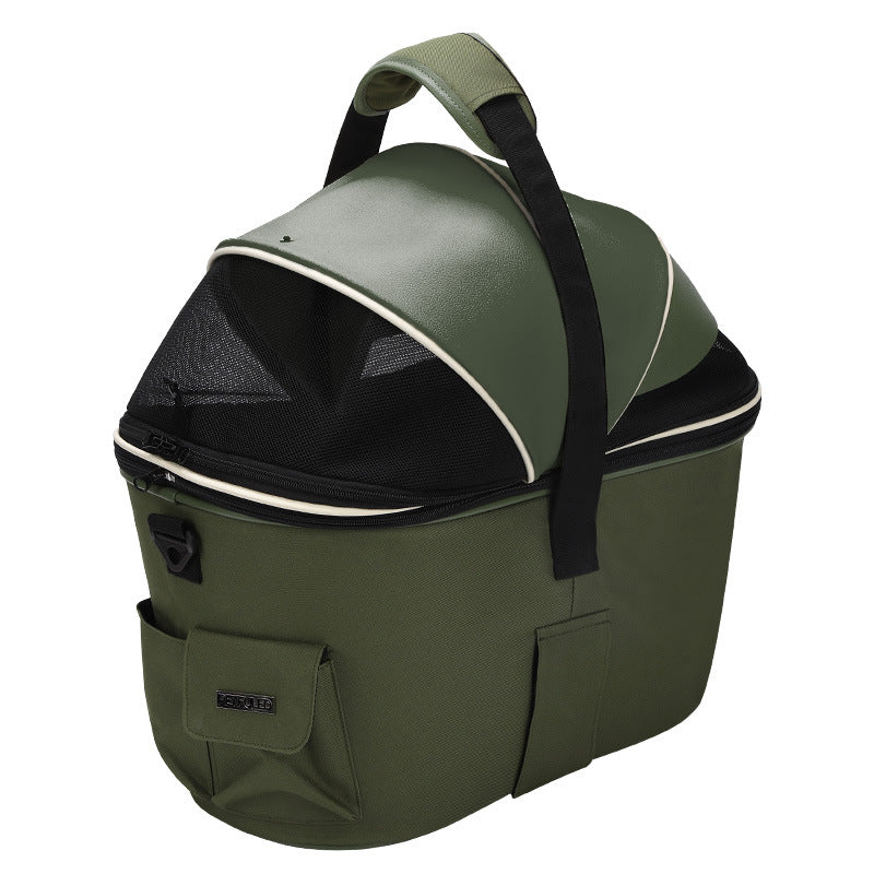 foldable insulated pet carrier bag with mesh canopy and padded handle Bowlift