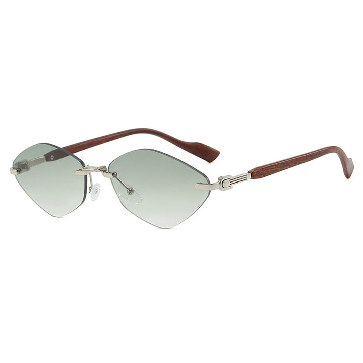 Women's geometric sunglasses with luxurious wooden arms and polarized lenses Bowlift