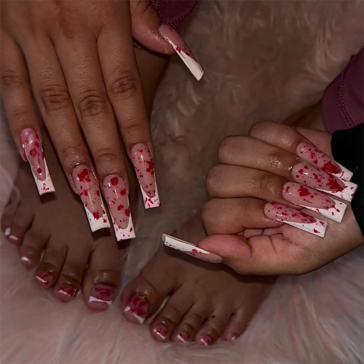 Artistic Marble Design Press-On Nail Set Bowlift