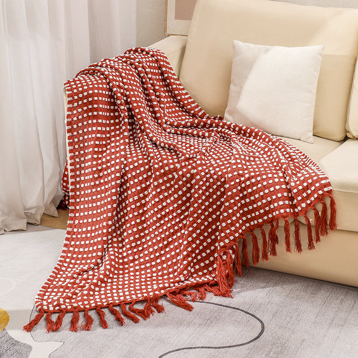 Textured Cotton Throw Blanket Bowlift