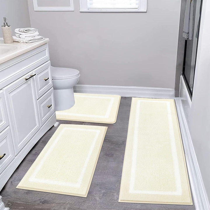 Plush Microfiber Bath Mat Set Bowlift