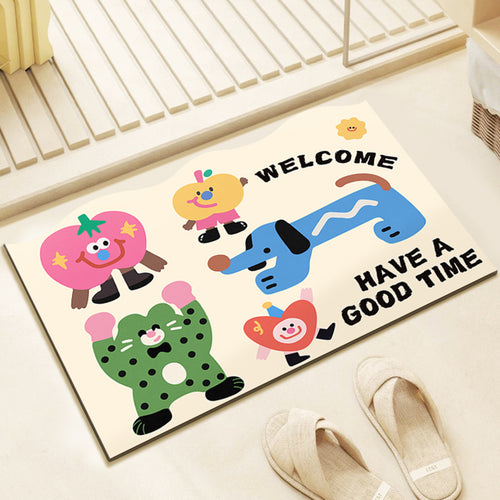Playful Character-Themed Welcome Mat