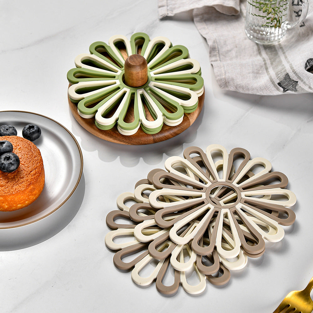 Elegant Silicone Coasters in Floral Design Bowlift