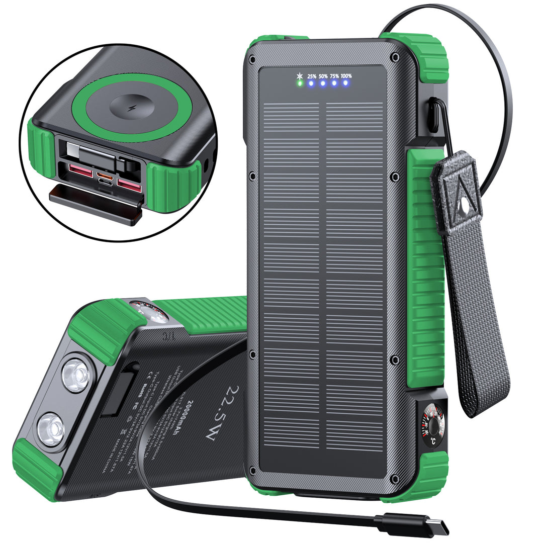 High-performance solar power bank with multifunctional connections and LED display Bowlift
