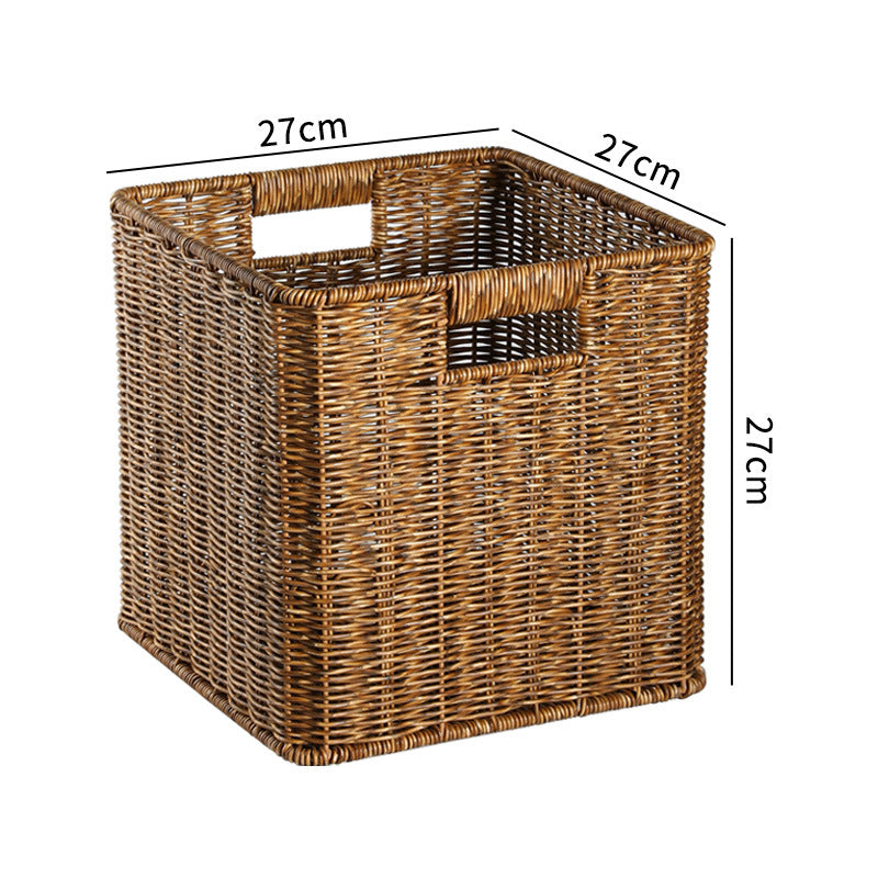 Handwoven Rustic Storage Cube Bowlift