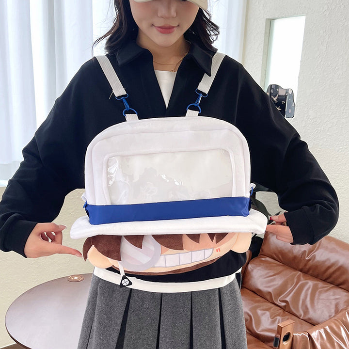 Plush Backpack with Unique Window Bowlift