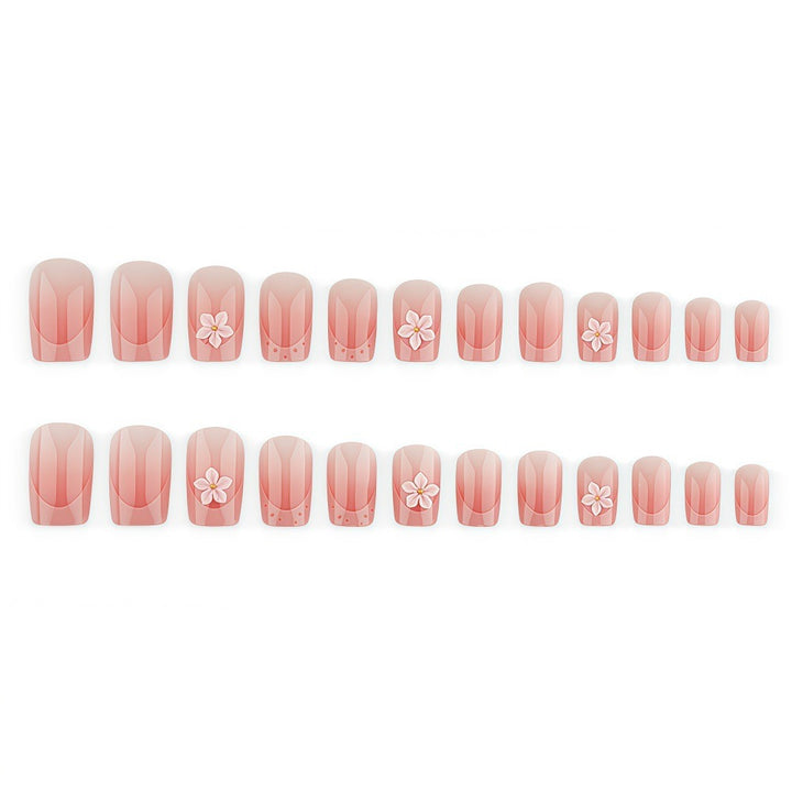 Artificial nails with 3D flower design Bowlift