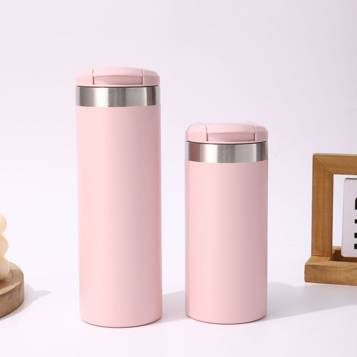 Insulated Stainless Steel Travel Tumbler With Flip Lid And Vacuum Double Wall