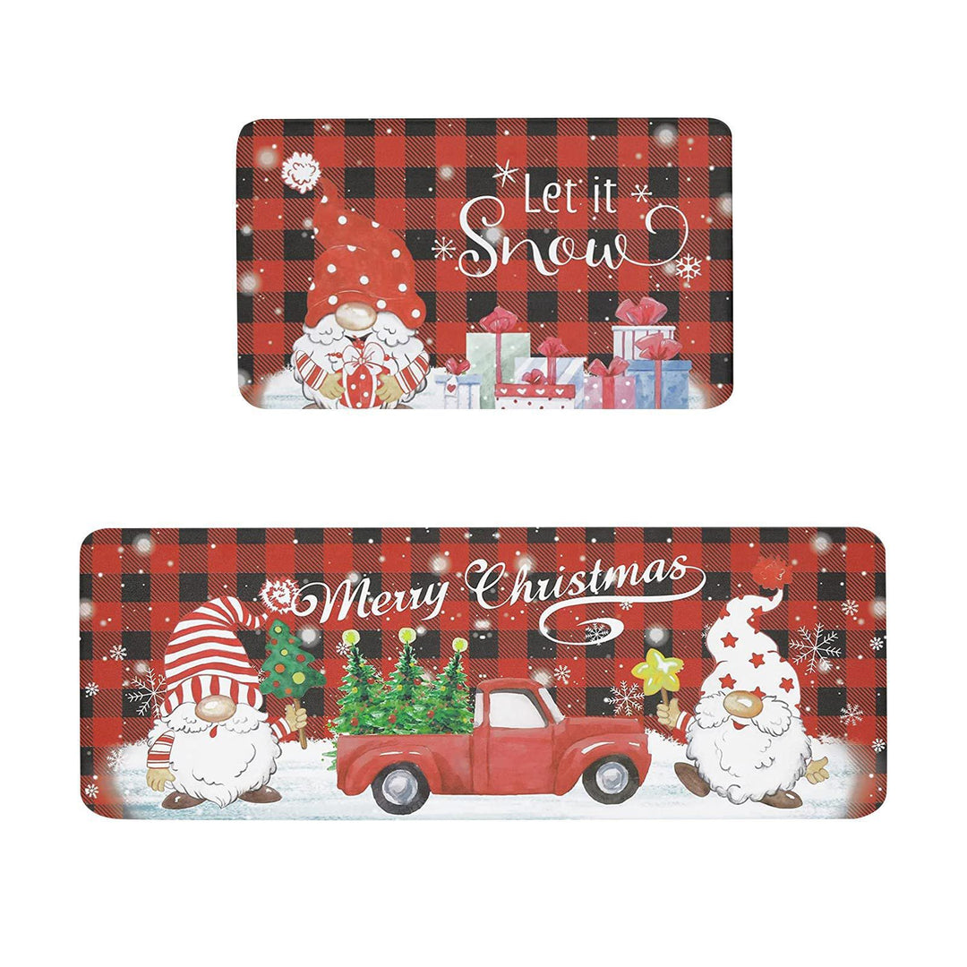 Playful Holiday-Themed Kitchen Mat Set Bowlift