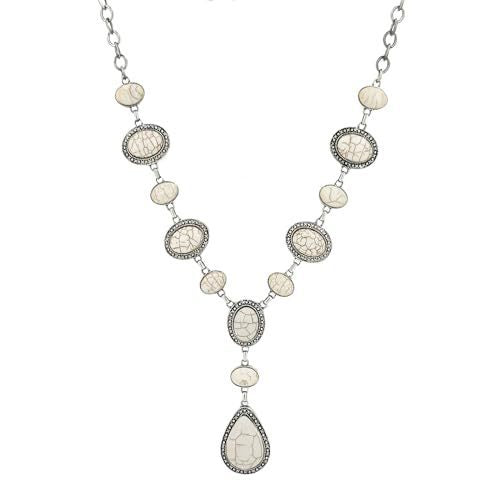 Vintage-Inspired Stone Pendant Necklace Bowlift