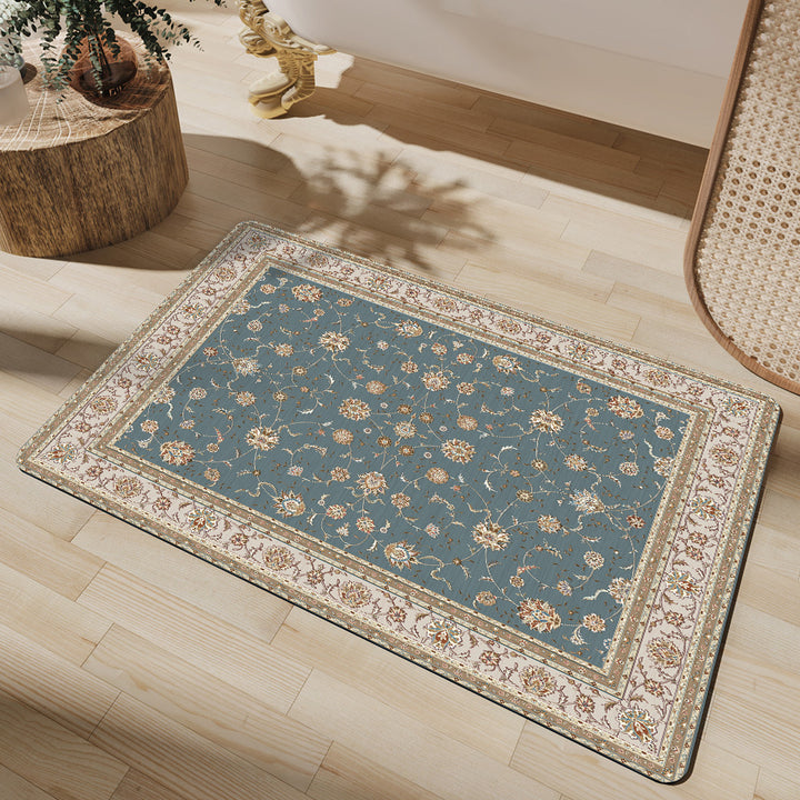 Elegant Vintage Floral Bath Mat Bowlift