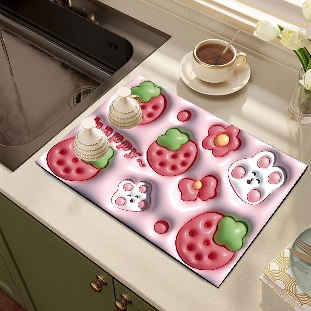 Cute Cartoon Dog-Themed Kitchen Mat Bowlift