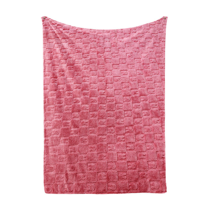 Ladies Cozy Microfiber Quick Change Blanket in Modern Checkered Pattern Bowlift