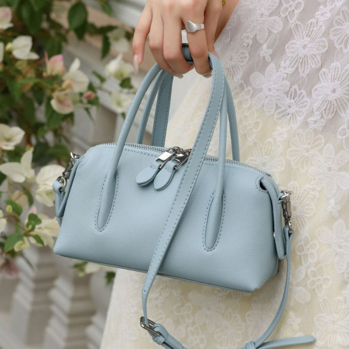 Mini Structured Pebbled Top-Handle Convertible Crossbody Bag