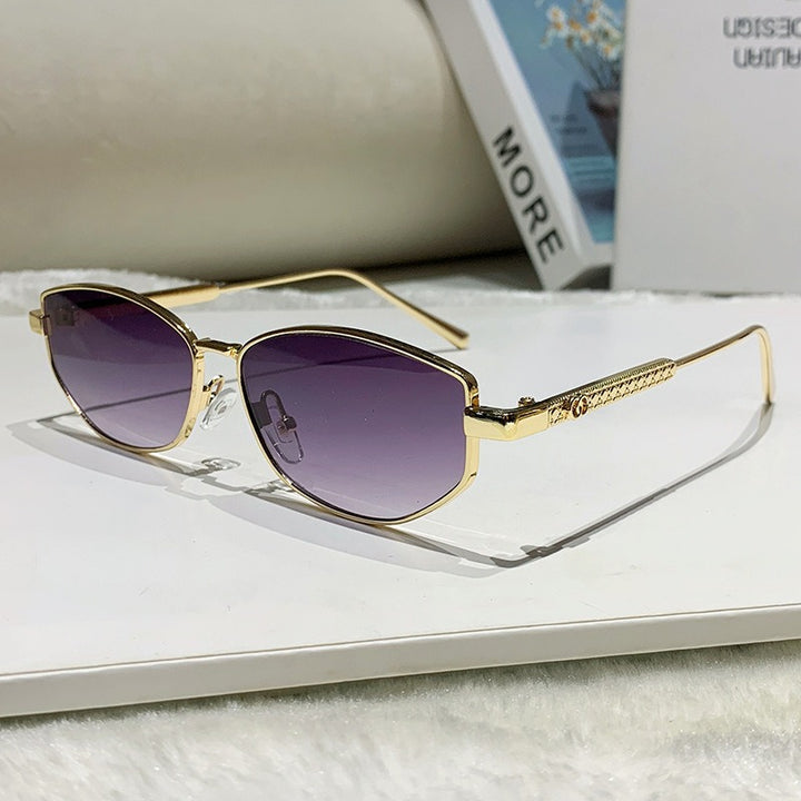 Women's elegant sunglasses with sparkling metal frame Bowlift