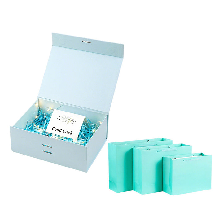 Premium magnetic gift presentation box with LED fairy lights and greeting card Bowlift
