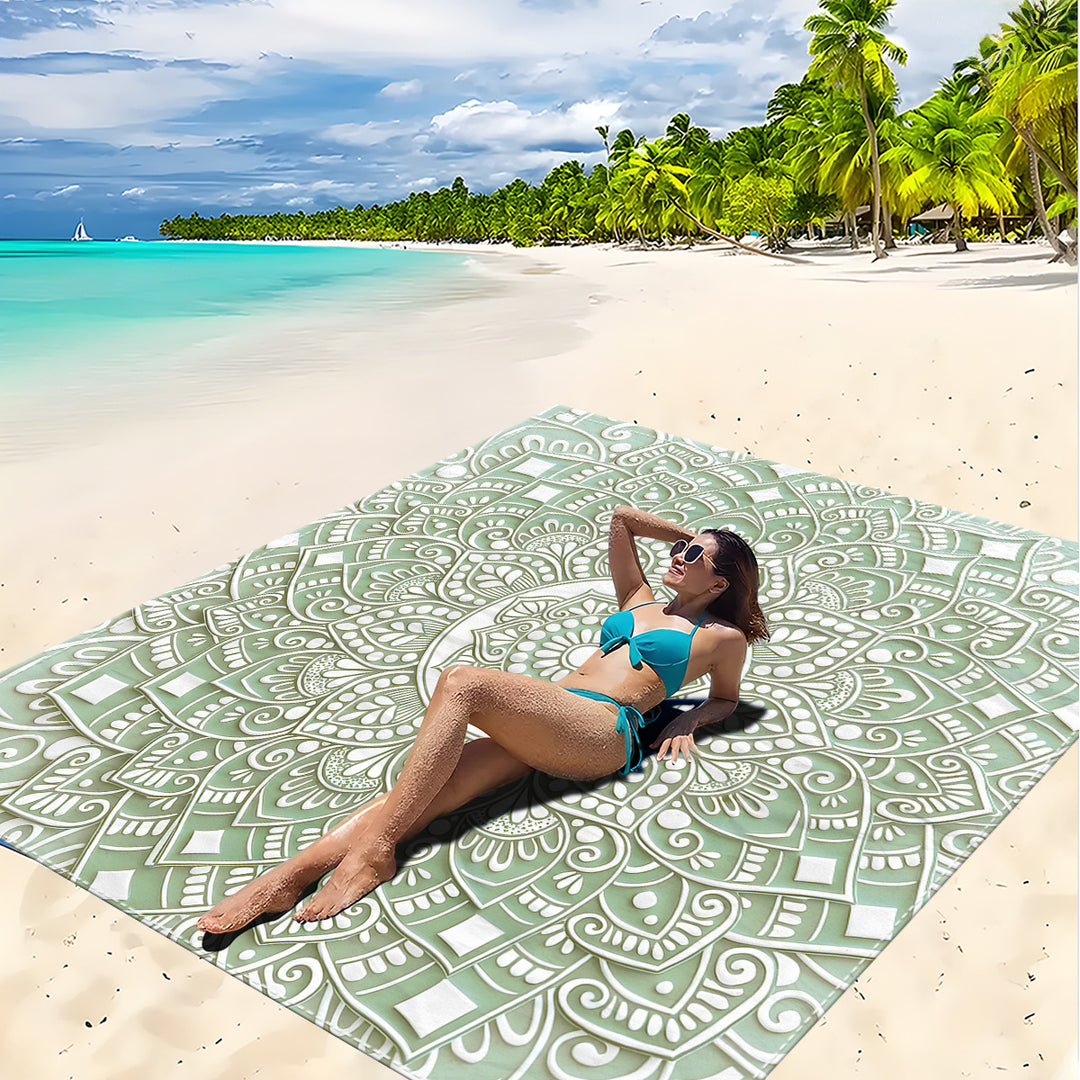 Mandala Design Beach Mat Bowlift
