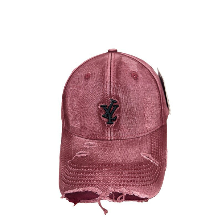 Men's Distressed Denim Adjustable Baseball Cap Bowlift