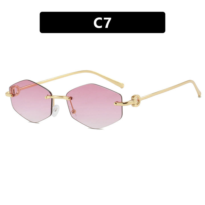 Women's fashionable sunglasses with hexagonal frame and luxurious accents Bowlift