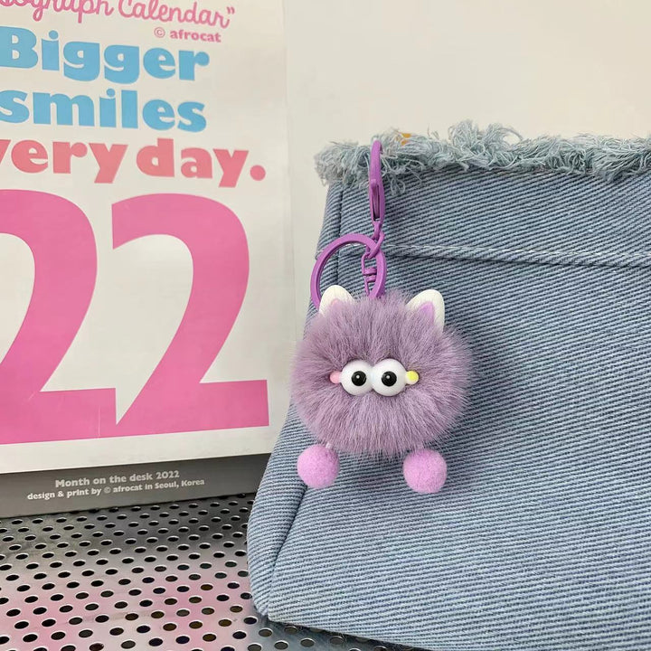 Cute Fluffy Character Keychain Bowlift