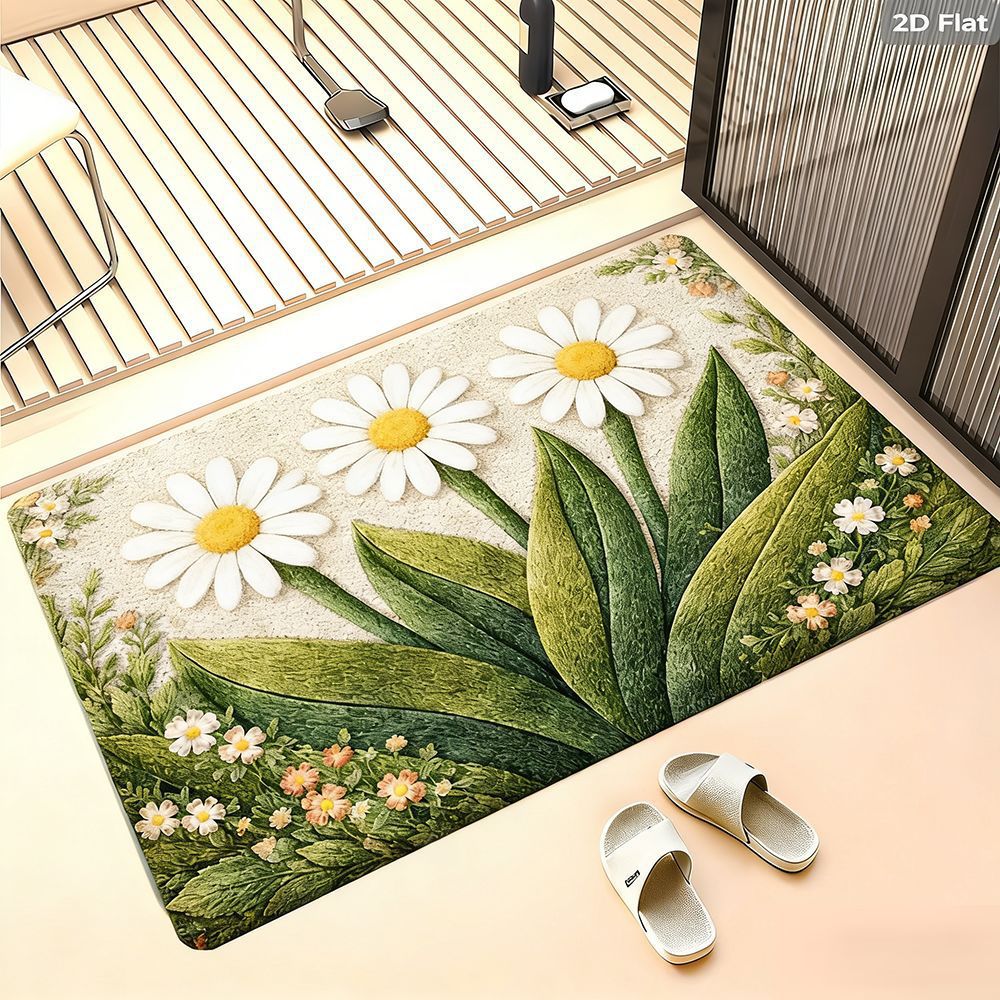 Floral Design Bath Mat Bowlift