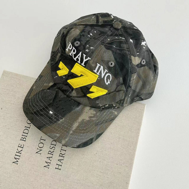 Men's Distressed Camouflage Baseball Cap Bowlift