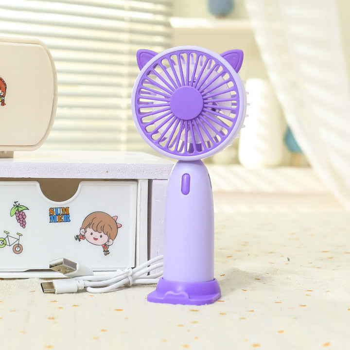 Women's Portable Hand Fan with Cute Animal Design Bowlift