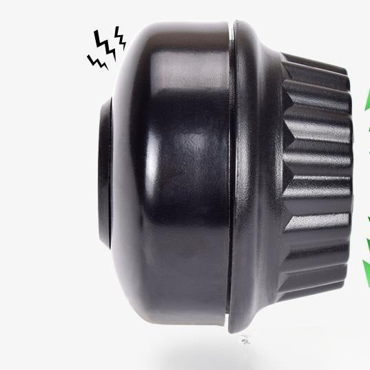 compact high-volume bicycle bell with universal adjustable clamp and weatherproof alloy striker Bowlift
