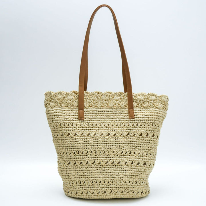 Handwoven tote bag with floral details Bowlift