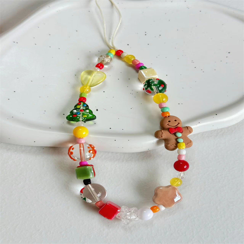 Creative Holiday-Themed Beaded Phone Strap Bowlift