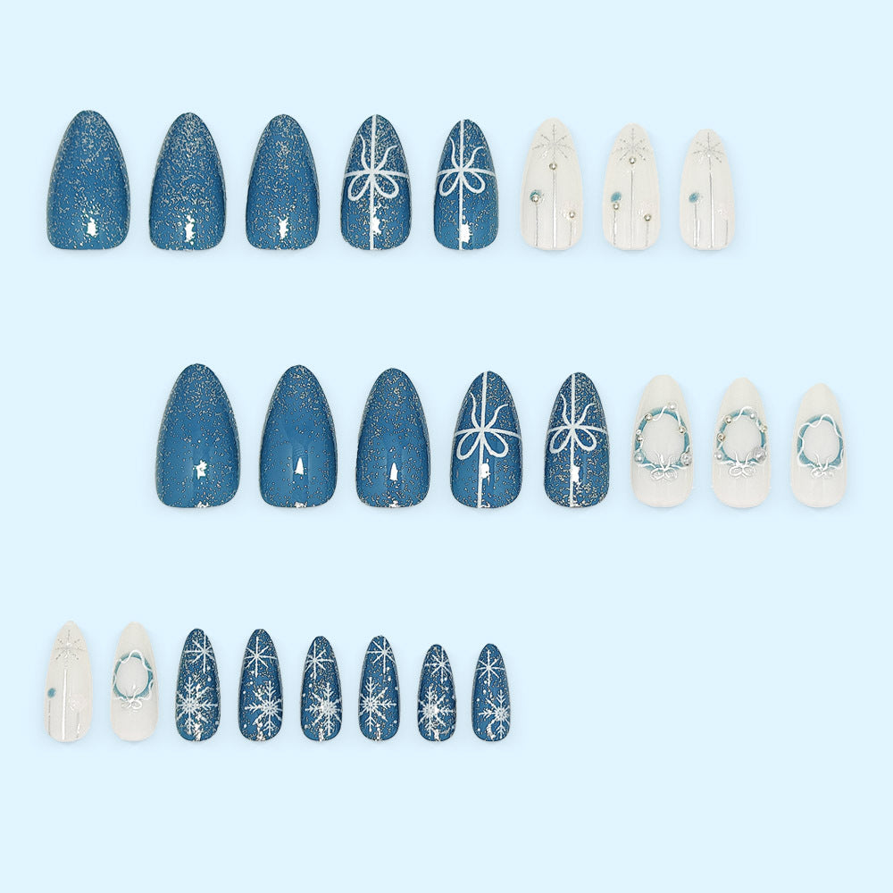 Luxury artificial nails in winter design Bowlift