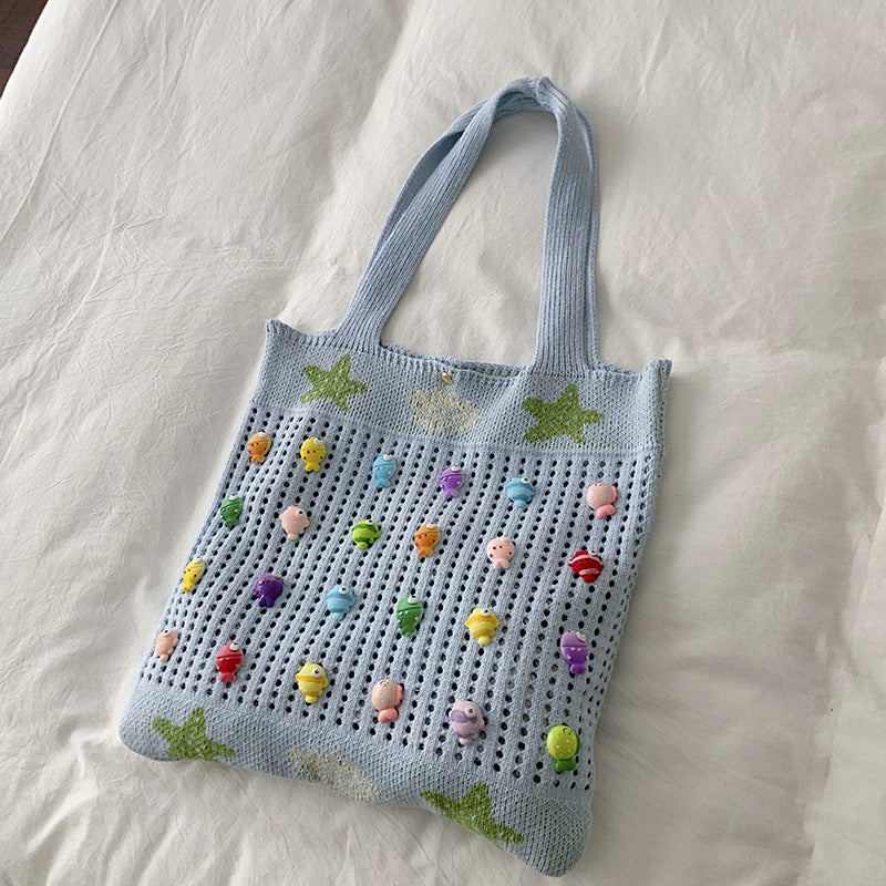 Colorful Decorative Crochet Tote Bag Bowlift